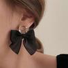 Korean Fabric Bow Tassel Earrings: Niche Design and Trendy E8778