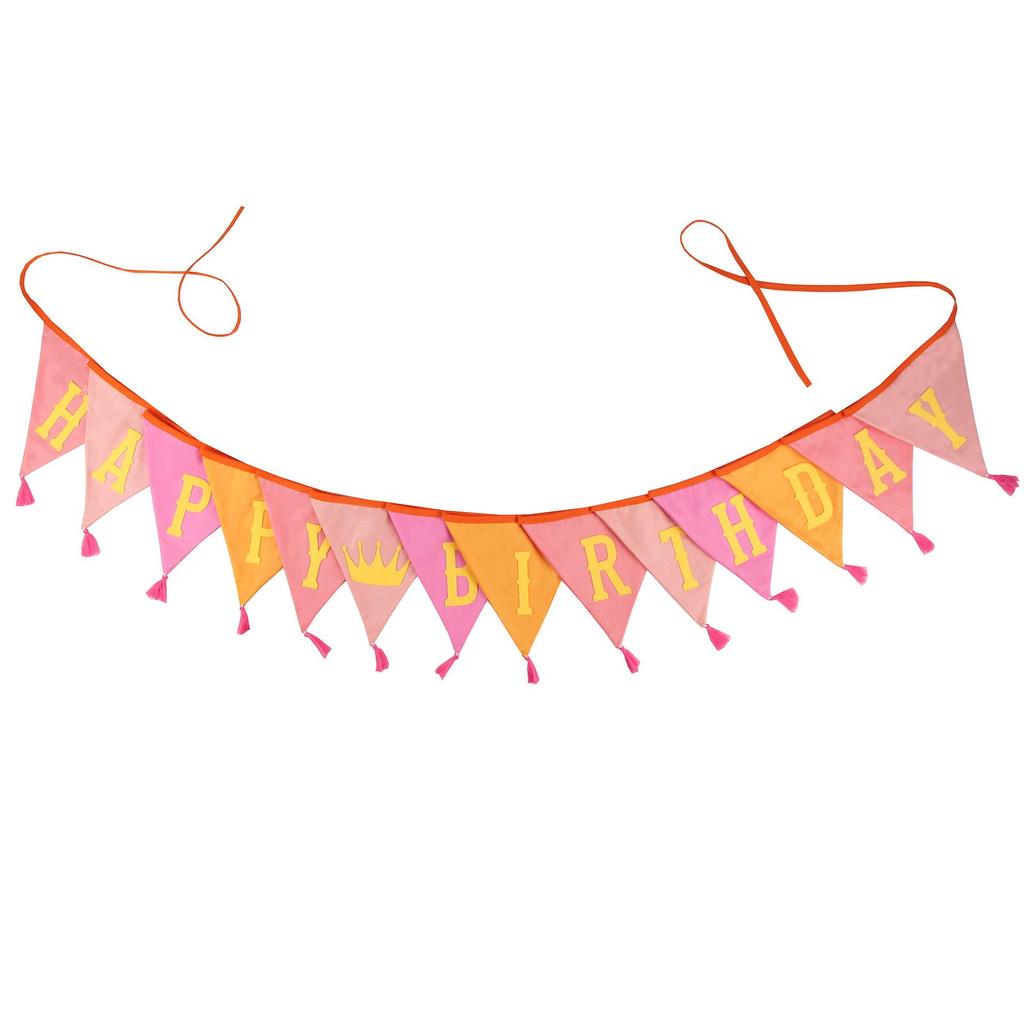 Colorful Birthday Tassel Bunting Flags for Kids' Party or Tent