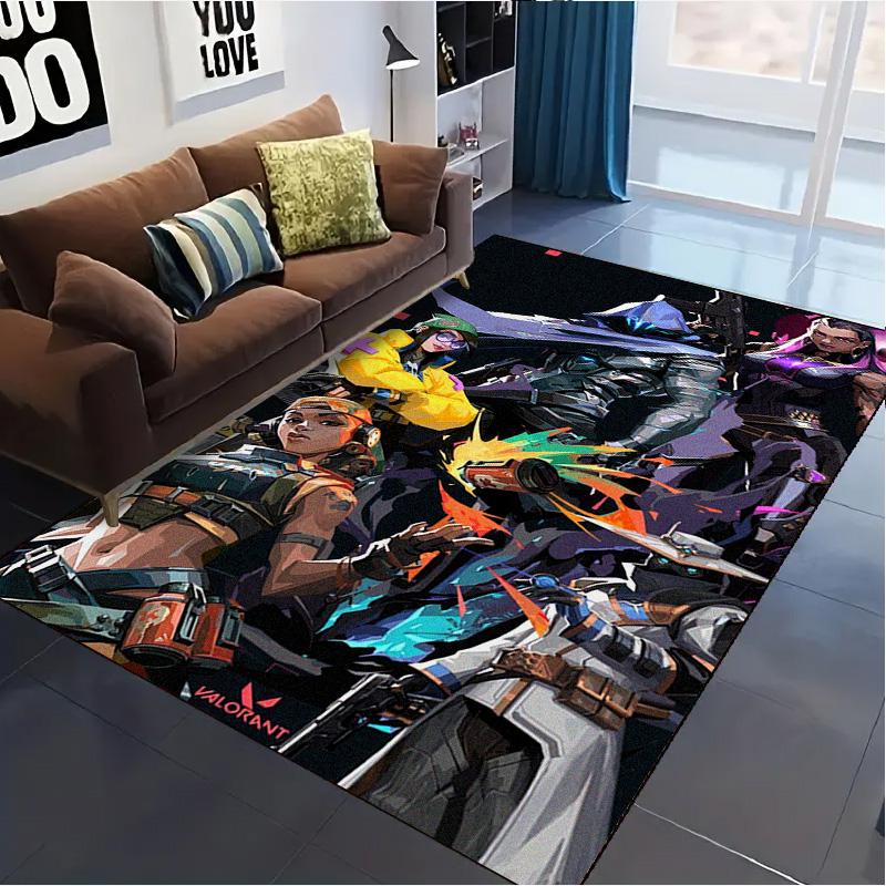 VALORANT Carpet Rug for Living Room Bedroom Home Sofa Decoration,Kids play Non-slip Floor Mat
