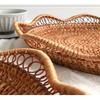 Lirancia Rattan Storage Basket, Openwork Round Bread Basket for Guests, Fruit, and Snacks, Ideal for Home Crafts and Handmade Projects (30 X 6 Cm)