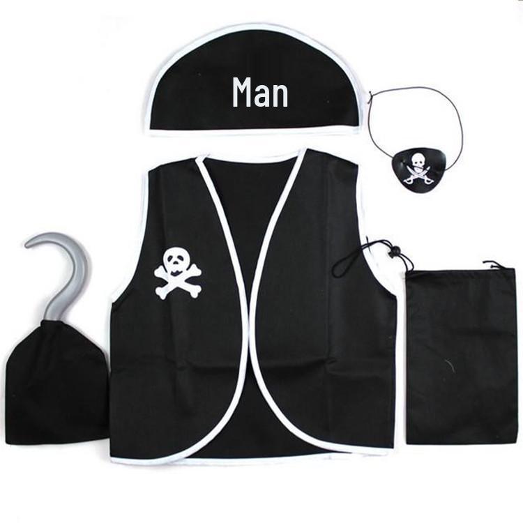 Adult Unisex Caribbean Pirate Costume - Non-Woven Fabric