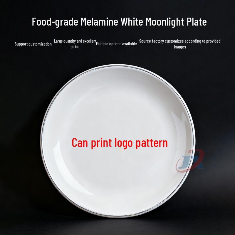

A5 Melamine Imitation Porcelain White Round Plate for Restaurant, Hotel, and Buffet Use