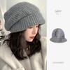 Crossmarberry Knit Korean and Available in Plus Loose Solid Perfect for CY116 Gray Women's Beanie, Style, Oversized, Warm, Comfortable, Sizes, Cute,