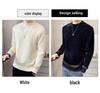 Men's European Jacquard Trend Crew Neck Faux Mink Cashmere Slim Fit Sweater