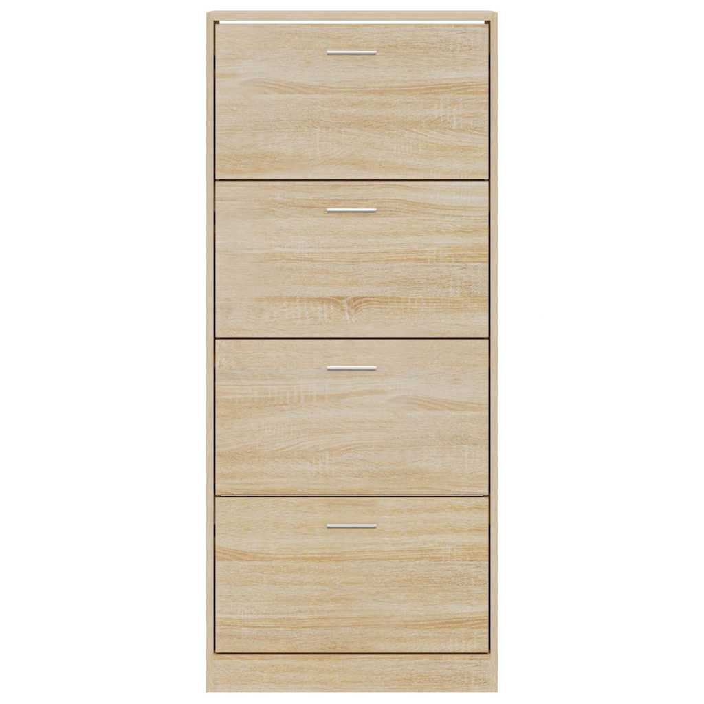 Shoe Cabinet in Sonoma Oak Finish 63 x 24 x 147 cm Engineered Wood