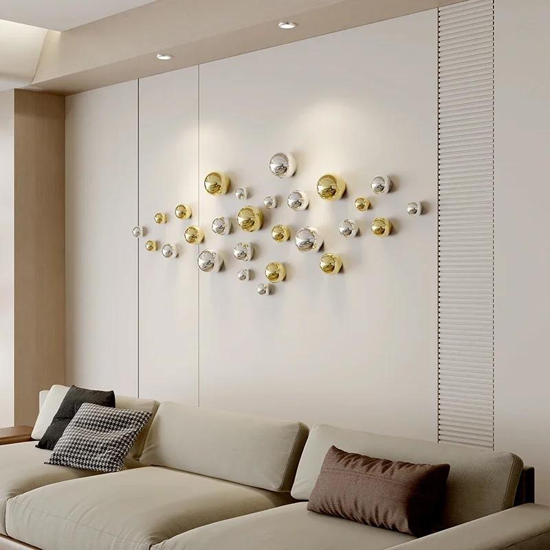 Decorazione Murale Moderna in Metallo Imitazione Sfera Rotonda Set di Ciondoli per Decorazione Murale Accessori per Decorazione Parete di Sfondo Interna