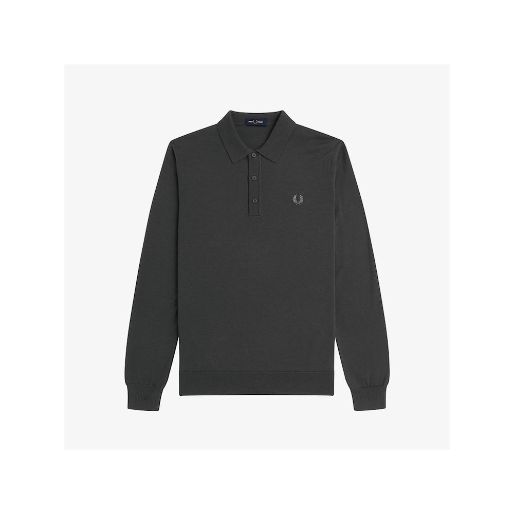 Fred Perry [sharp] Long Sleeve Classic Knit Shirt   Night Green Afpm2434535 T61 qzgAfpm2434535 T61