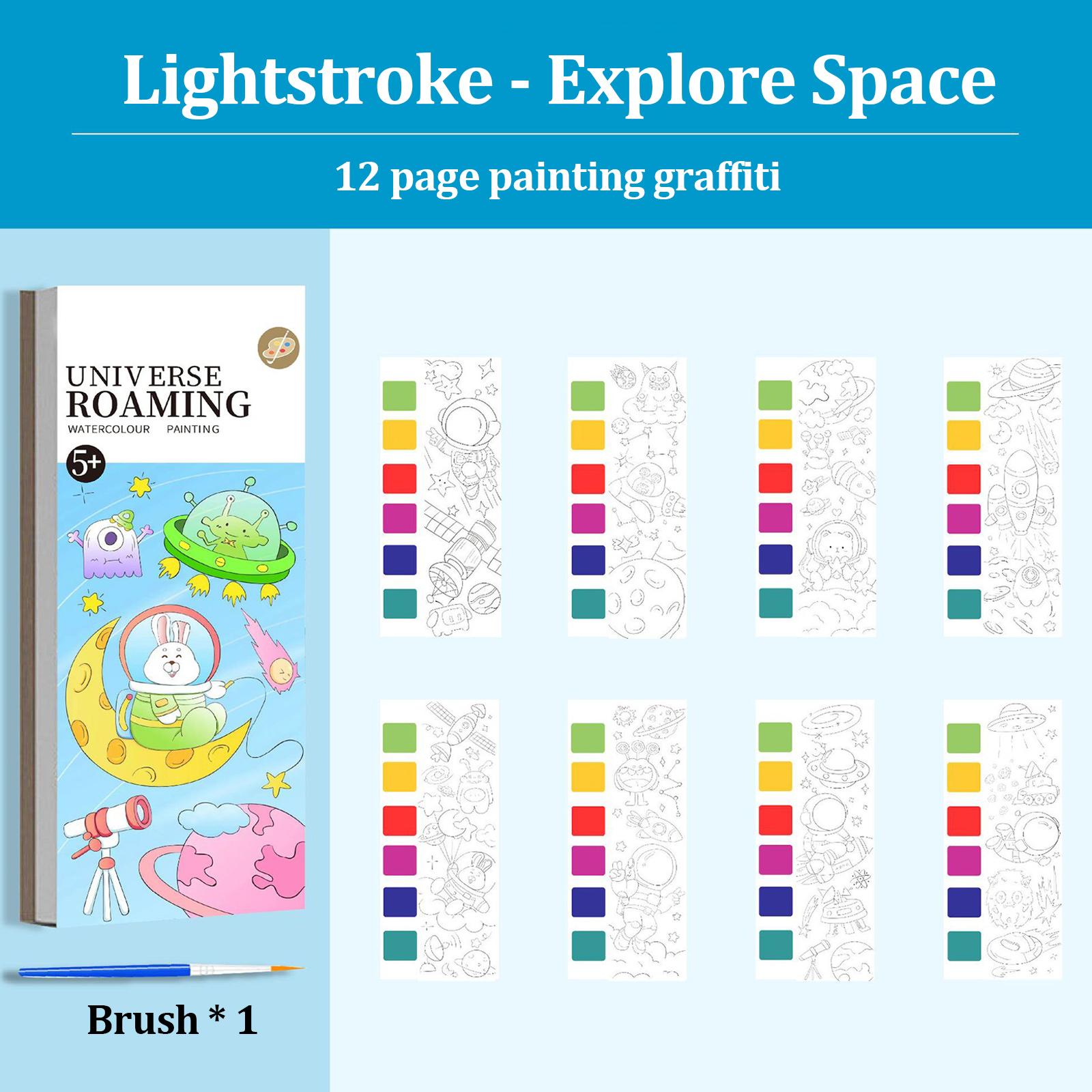 

12 листов портативная детская акварельная книга для рисования краска с водой детская гуашь картина раскраска игрушки для рисования подарки one size синий