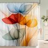 Watercolor Flowers Shower Curtain, Floral Plant Bathroom Decorative Shower Curtain, Waterproof Shower Curtain with Hooks