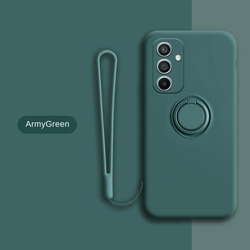 

Жидкий силиконовый магнитный чехол для Samsung A55 5G A35 A15 A25 A54 A14 A34 A53 A33 A52 A13 Note 20 Ultra 9 Ring Holder Phone Cover A52 5G-A52 4G армия зеленый