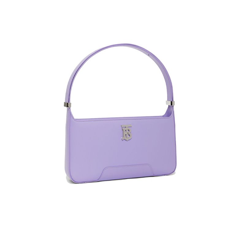 Burberry TB Logo Smooth Leather Shoulder Bag Lilac Mini Handbag 80504701