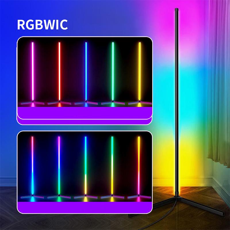 Modern LED Floor Lamp Remote Control/Phone RGB Adjustable Light Color Bedroom Living Room Sofa Corner Home Led Atmosphere Lights