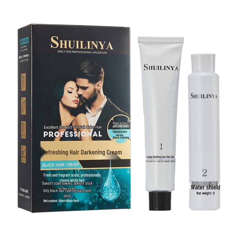 

Water Forest Elegant Black Hair Cream: At-Home Gray Coverage in One Step, Scalp-Safe Formula
