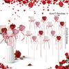 10Pcs Glitter Foam Heart Picks Stick for Valentine's Day Mother's Day Gift Vase Decoration Birthday Party Cake Toppers