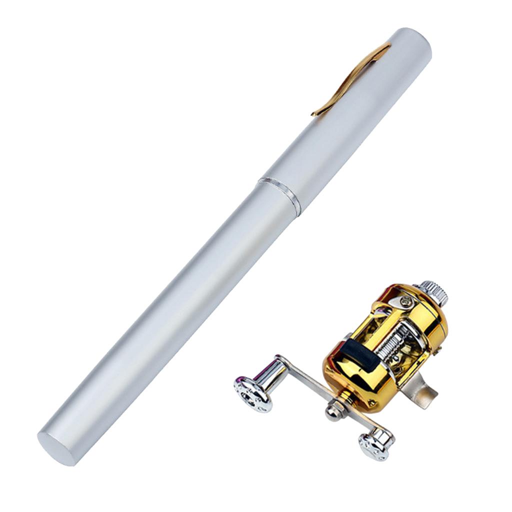 Pocket Telescopic Fishing Tackle Rod Aluminum Alloy Fiberglass Pole Reel