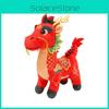 Dragon Cute Red Horse Plush Toy With Embroidery Design For Decoration Room