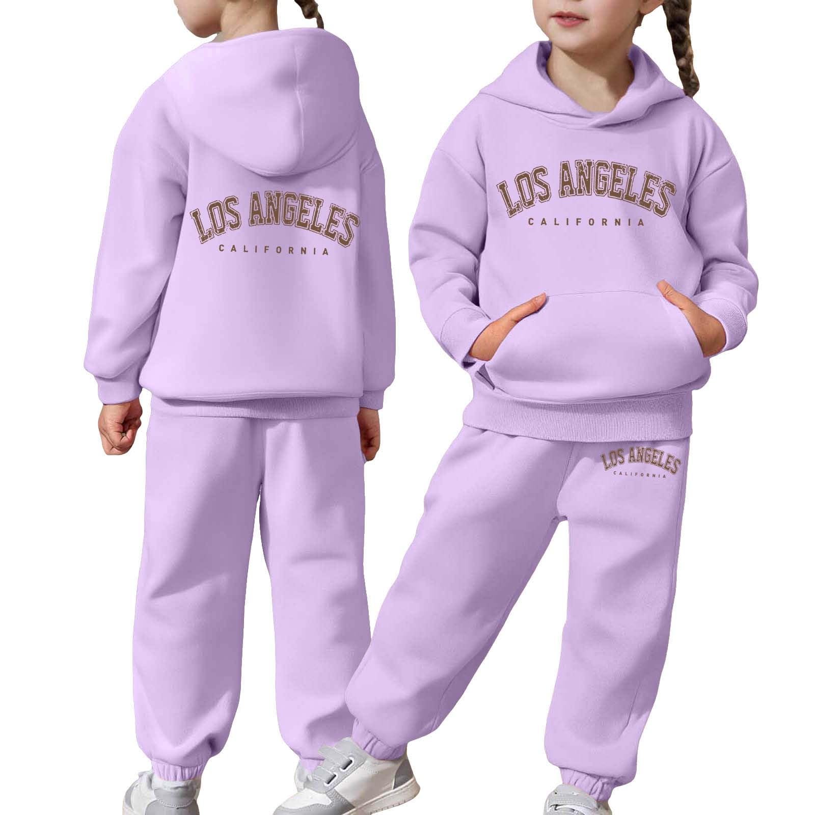 

Boys Girls Sweatsuit Clothing Hooded Sweatshirt Jogging Sweatpants Tracksuits Set Fashion Outfit 120