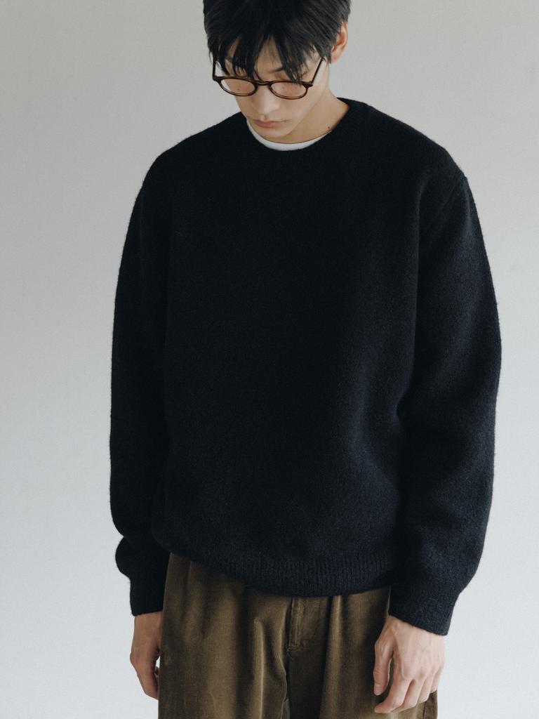 Deowedeoijeueosseom Pea Wool Knit Sweater (Black)