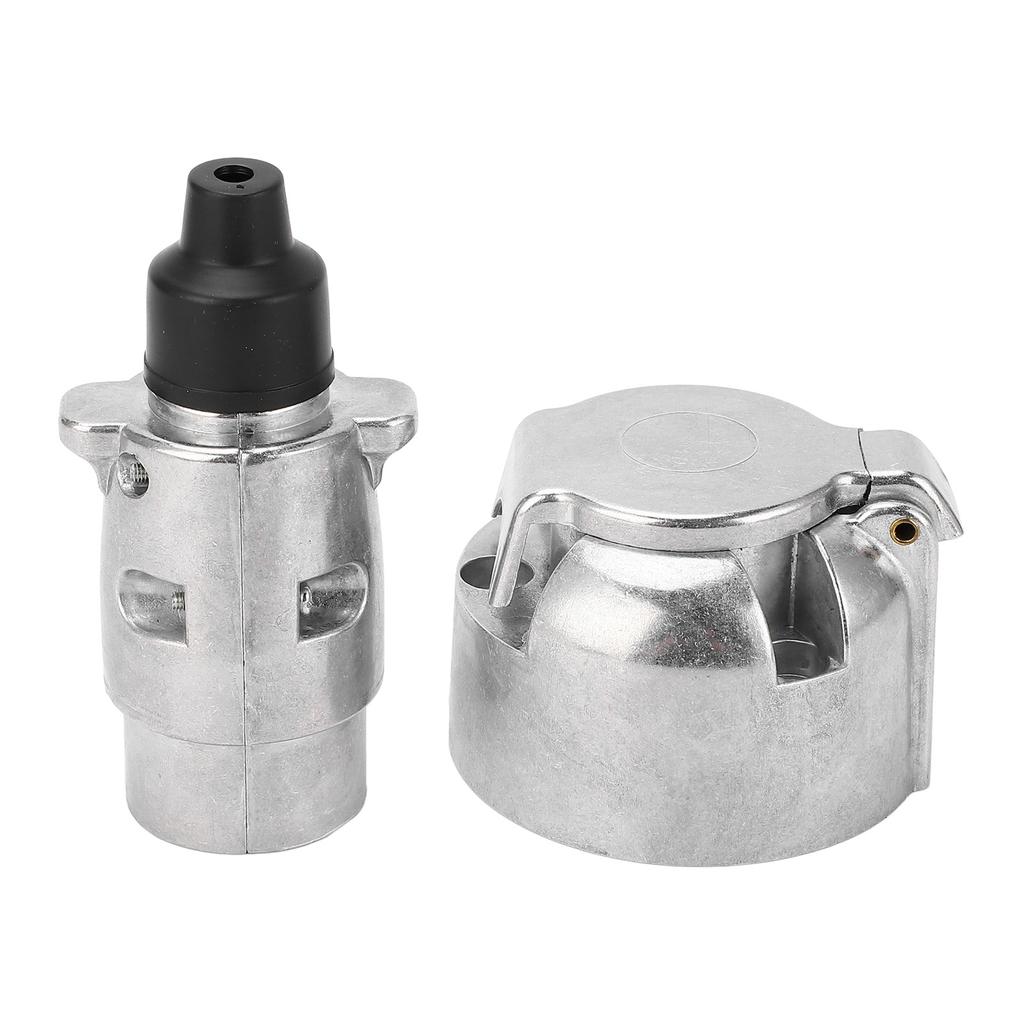 7 Pin Trailer Plug Socket European Standard Aluminum Trailer Trailer Connector Adapter for RV Boats 12V