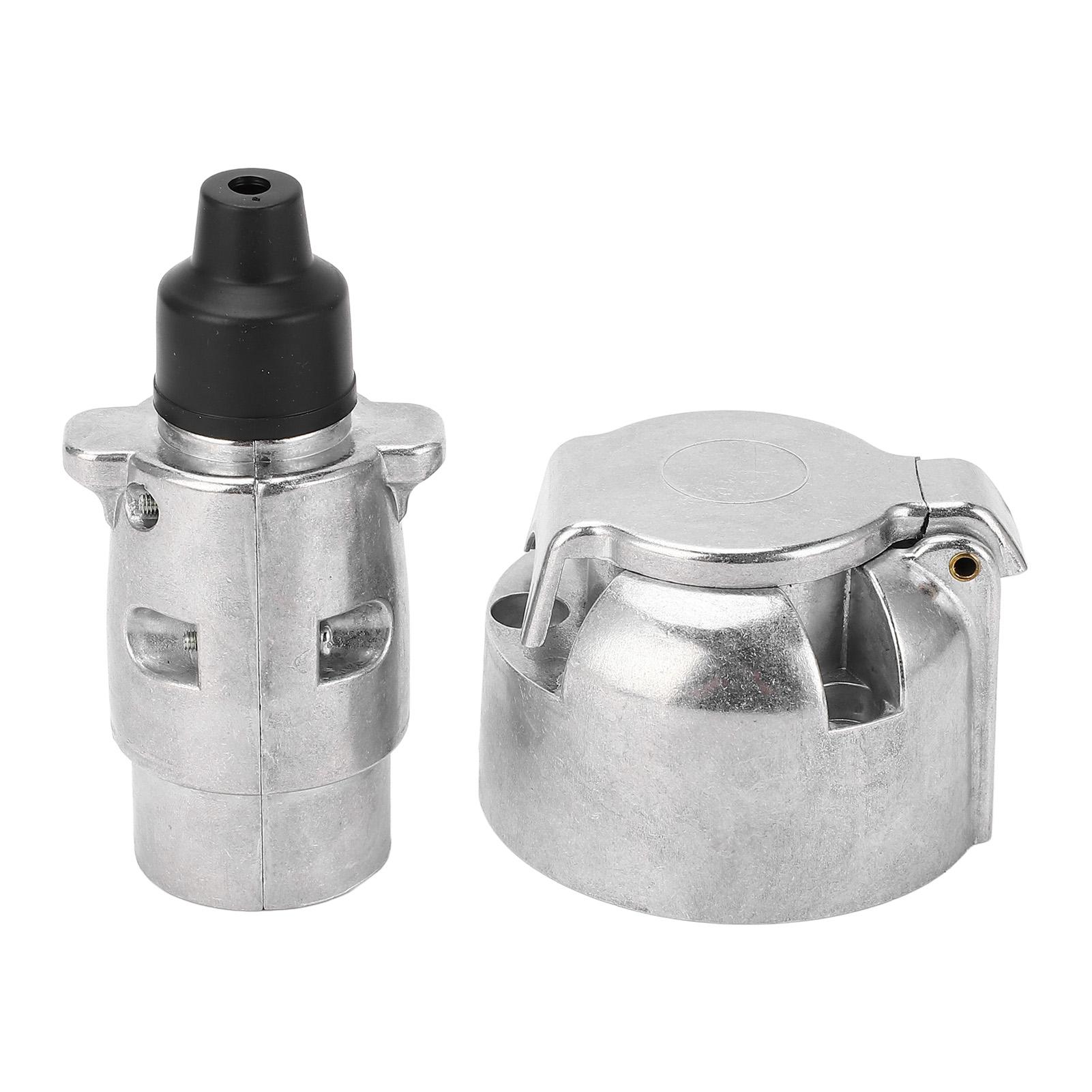 7 Pin Trailer Plug Socket European Standard Aluminum Trailer Trailer Connector Adapter for RV Boats 12V