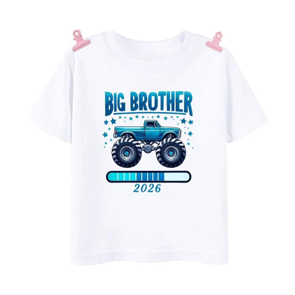 Zum großen Bruder/zur großen Schwester 2026 befördert Gedrucktes Kinder-T-Shirt Kinder Sommer-Outfit Kurzarmhemden Baby-Ankündigungs-Kleidung