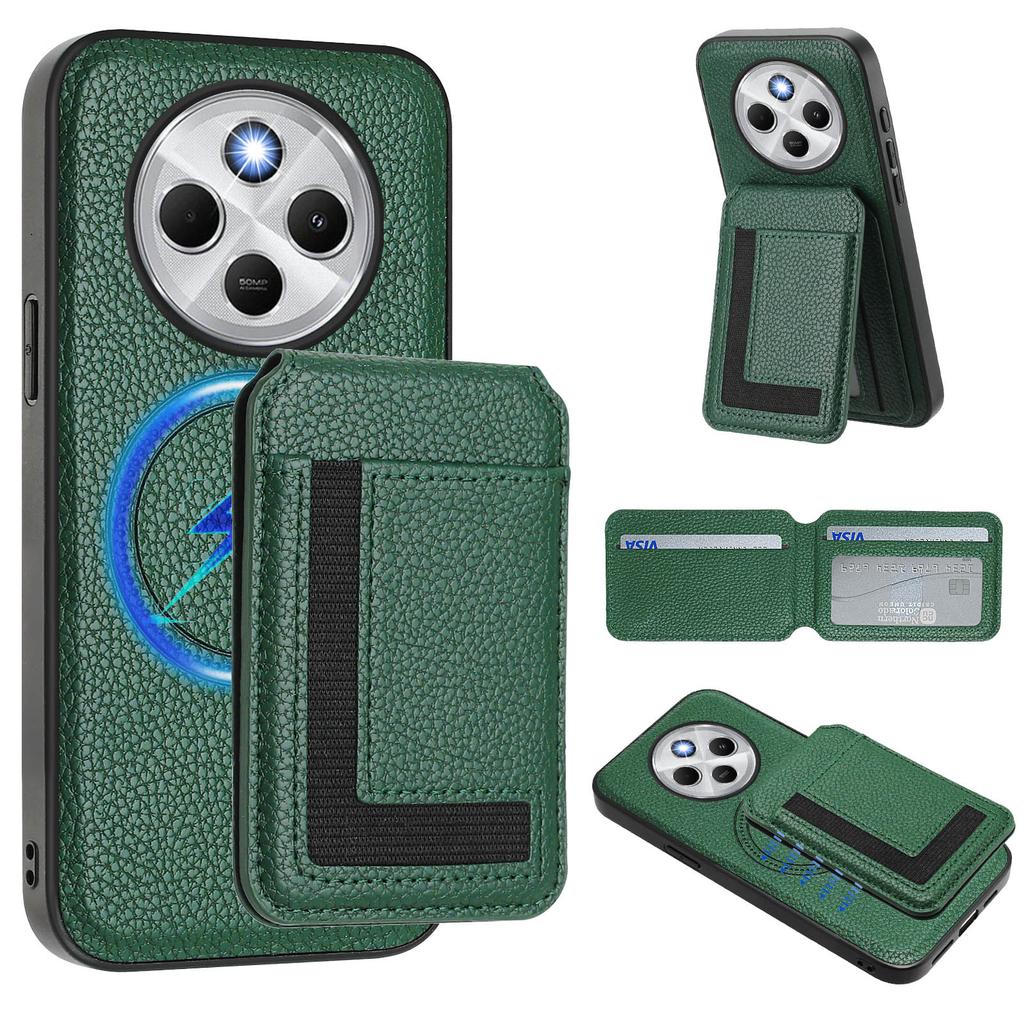 Leder-Kartensteckplatz, abnehmbare magnetische Stoßstangen-Telefonhülle für Samsung A06 A16 A15 A14 A55, Xiaomi 14T, Redmi 14C, Honor Moto, weiche Silikon-Ständerrückseite