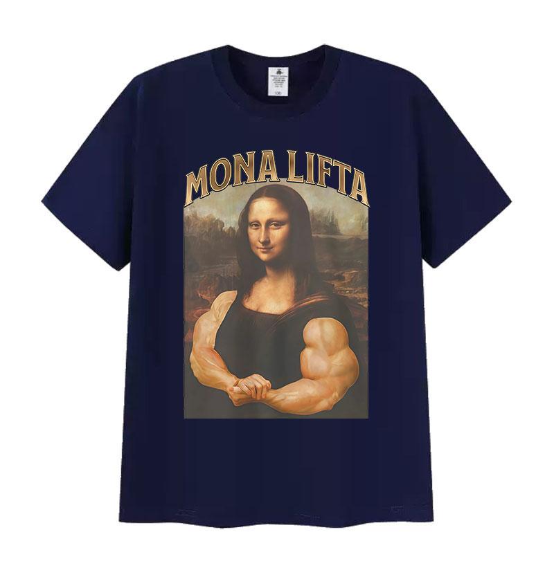 Mona Lifta Funny Gym Graphic T Shirt Unisex Women Vintage High Quality Fashion Tshirt Casual 100 Cotton Short Sleeve Tshirts Tops