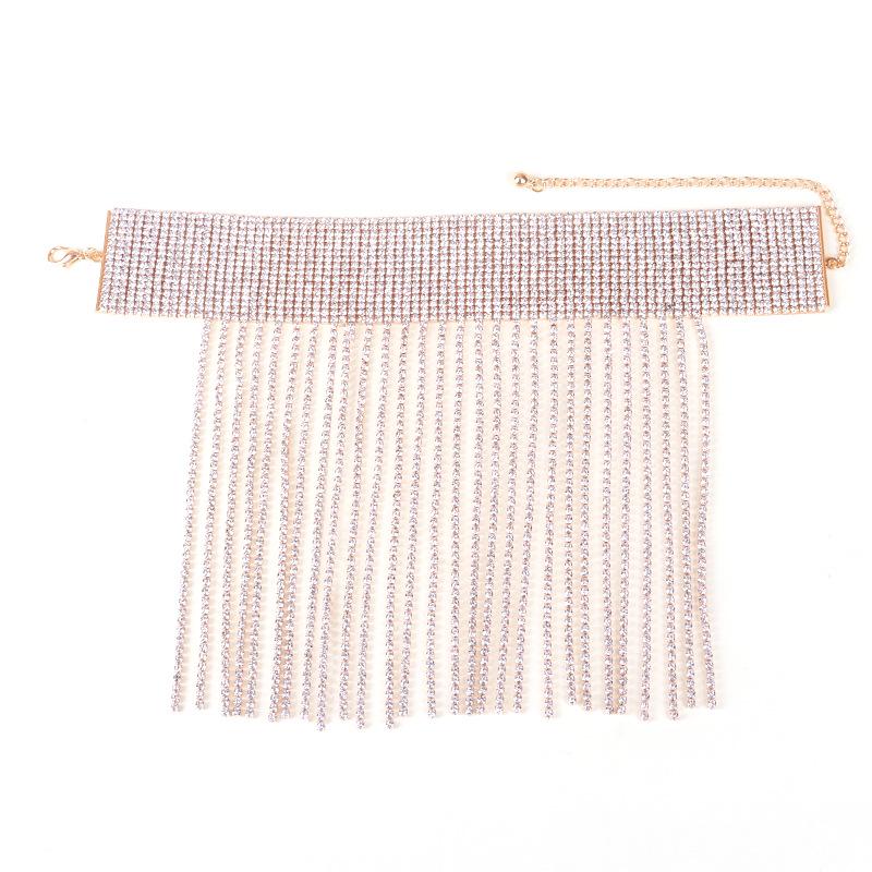 Exaggerated European and American Shiny Diamond Tassel Anklet for Fashion High Heels