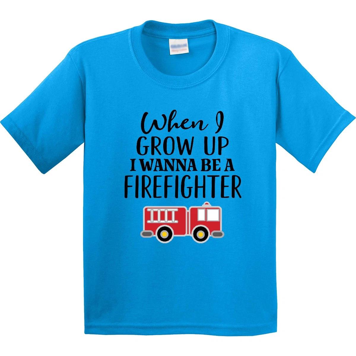 Inktastic Future Firefighter Kids Fireman Youth kids boys T-Shirt Fire Truck Boys Job Tee 160