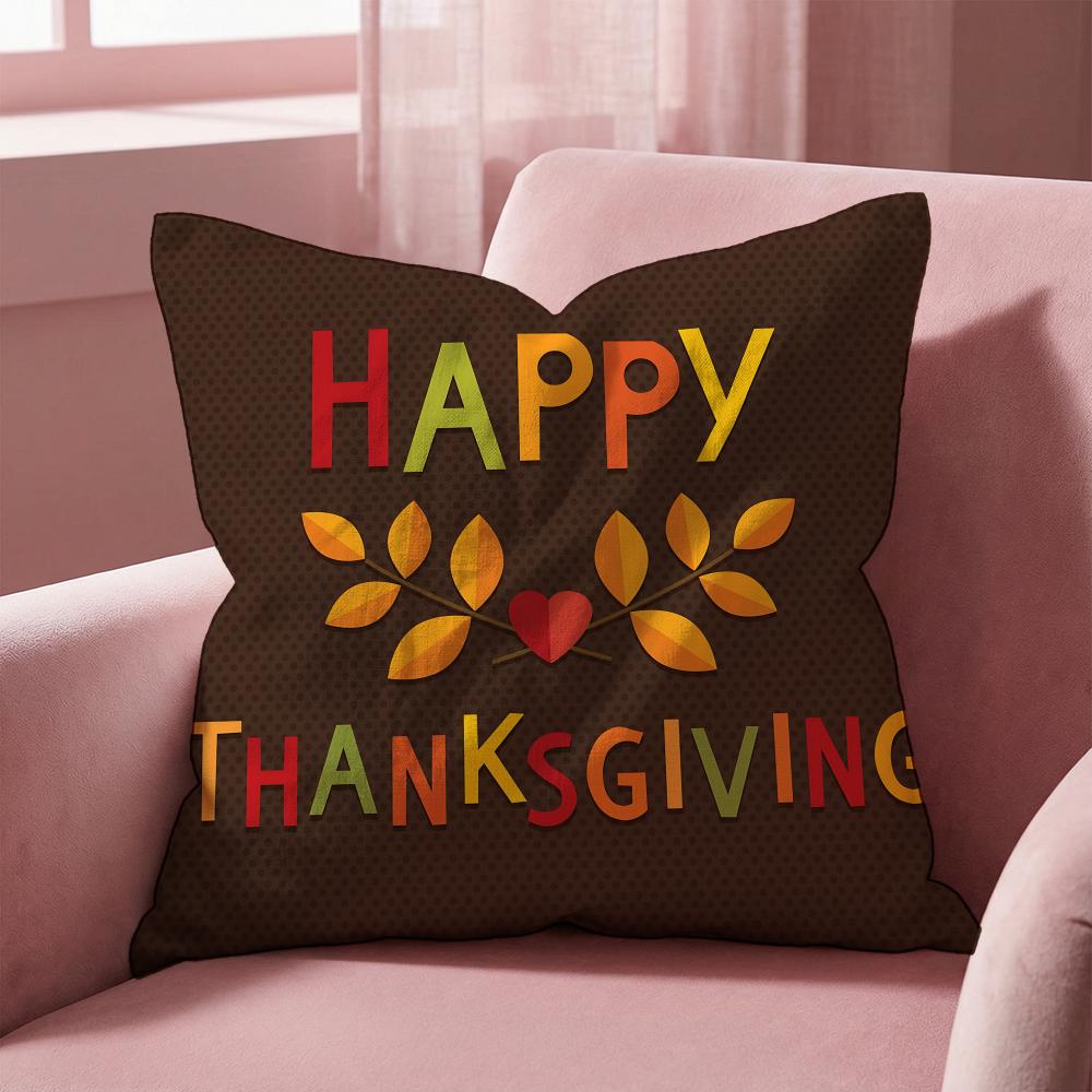 Holiday Thanksgiving Cushion Cover MultiScene Pillow Cover for Home Car Reversible Soft Durable for Daily Use