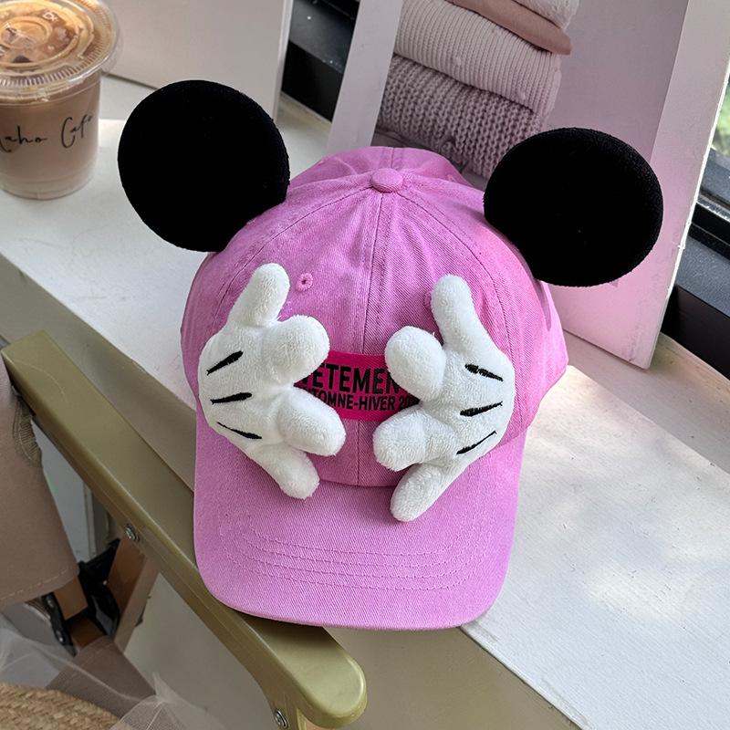 Original homemade cartoon cover face Mickey parent-child baseball cap polished cotton children's cap outdoor outing hat
