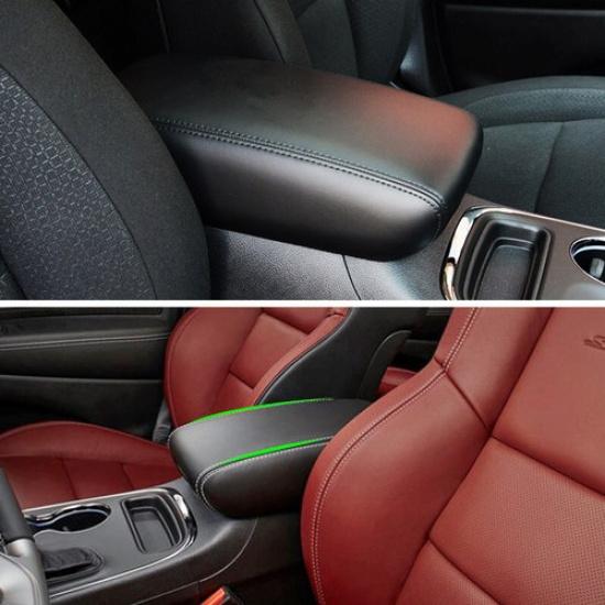 BLACK Center Armrest Box Protection Micro Leather Cover For Dodge Durango 11-17