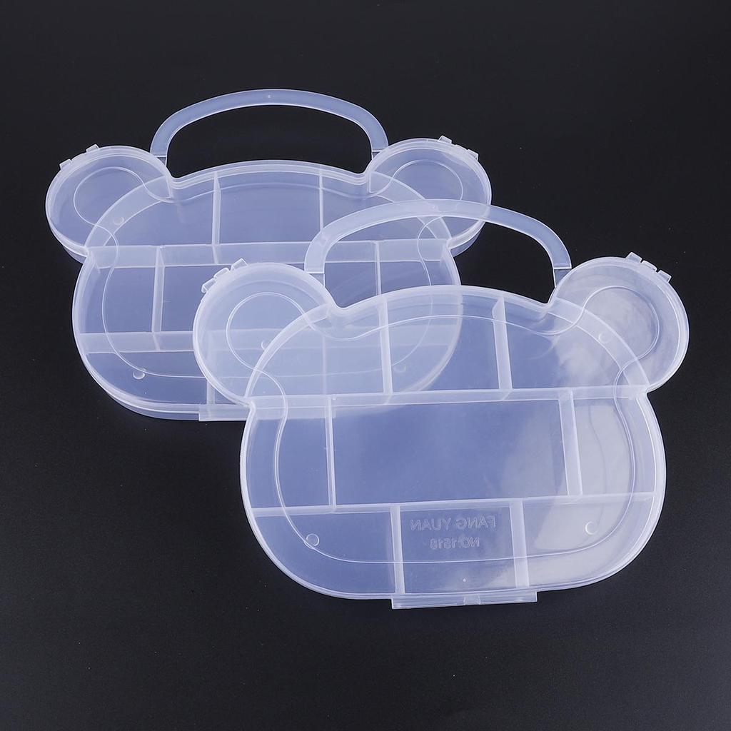 PVC Adjustable Practical Bear Storage Box Bead Ring Box Jewelry Presentation Organizer