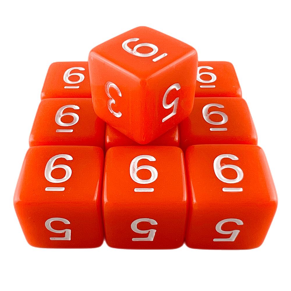 Polyhedral Dice 10pcs 6 Sided Dice Digital Dice for DND Role Playing Game Board Game Accessories