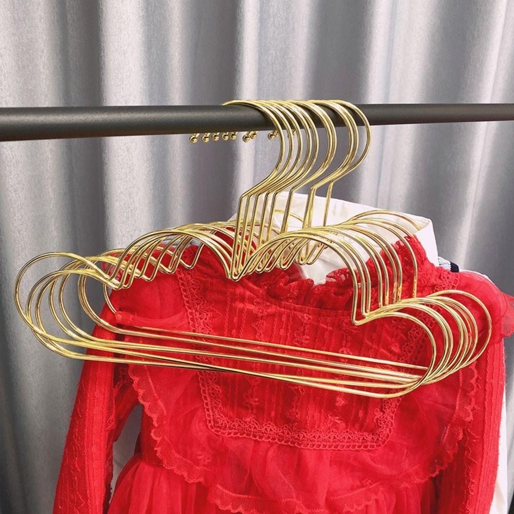 10Pcs/Set Nordic Style Children Coat Hangers Golden Clothing Storage Organizer  Closet