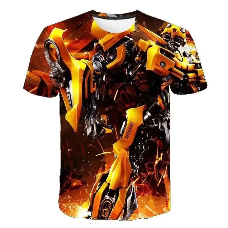 Summer Man 3D Printed Transformers T-shirt Children Cool Cartoon Short Sleeve Clothing Boys Girls Fashion Trend Streetwear