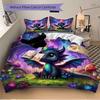 Fantasy Dragon Forest Print 3Pcs Bedding Setduvet Cover With 2 Bedropillowcase Home Birthday Gift