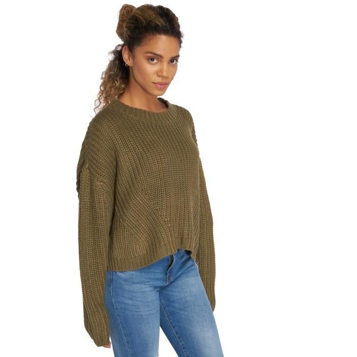 Sweat &amp; Pull Wide Oversize - URBAN CLASSICS - Femme - Olive - Col Capuche - Confortable