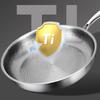 Titanium Frying Pan with Lid 26/28/30cm Non-stick Even-Heating Skillet Uncoated Fish Scale Hammer Pattern Kitchen Cookware