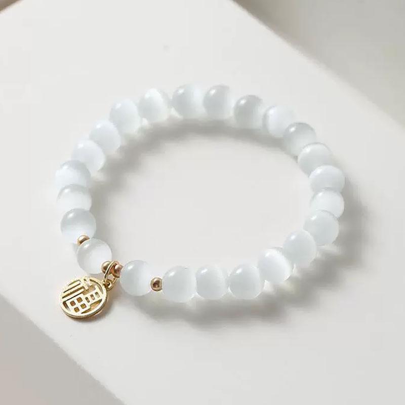 Cat's Eye Fu Character Bracelet: Trendy Handcrafted Jewelry for Live Broadcast & Celebrity Style