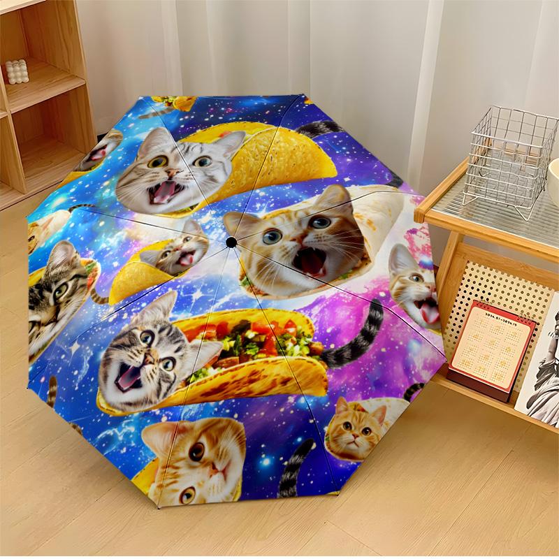 Niedliche Katzenpfote Aufdruck Regenschirm winddichter faltbarer Regenschirm tragbarer Sonnenschutz- und Regenschirm geeignet zum Verschenken