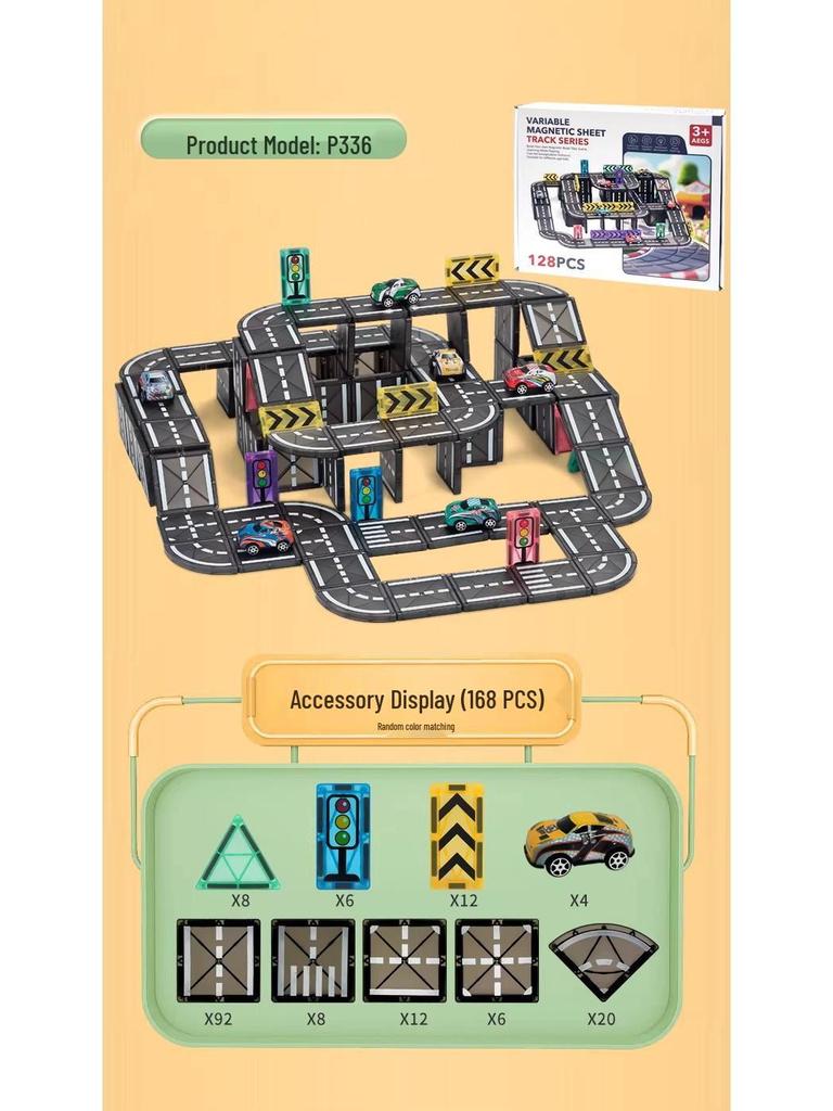 5,5 cm Magnetische Verkehrsbahn Auto Bausteine für Kinder