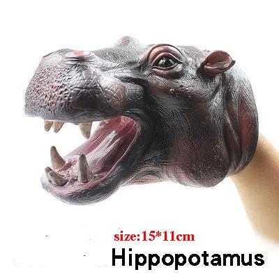 Soft Vinyl Rubber Animal Head Hand Puppet Figure Toys Gloves Model Gift Dinosaur Hand Puppet Toys For Halloween dress up