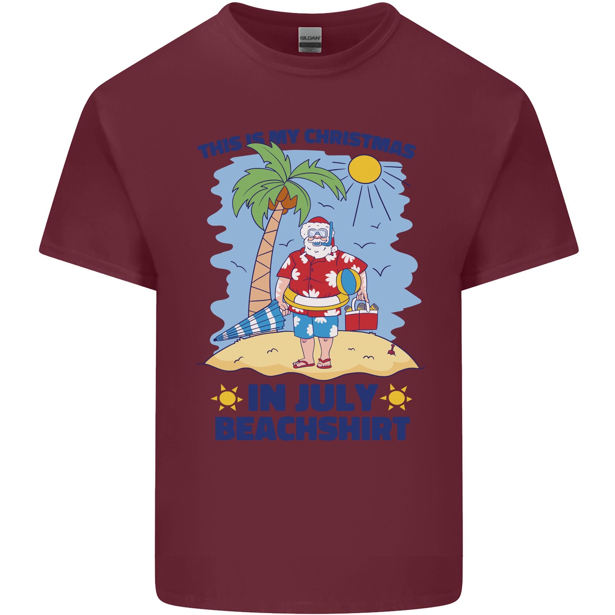 Christmas in July Summer Santa Clause Beach Unisexs Light Cotton TShirt S