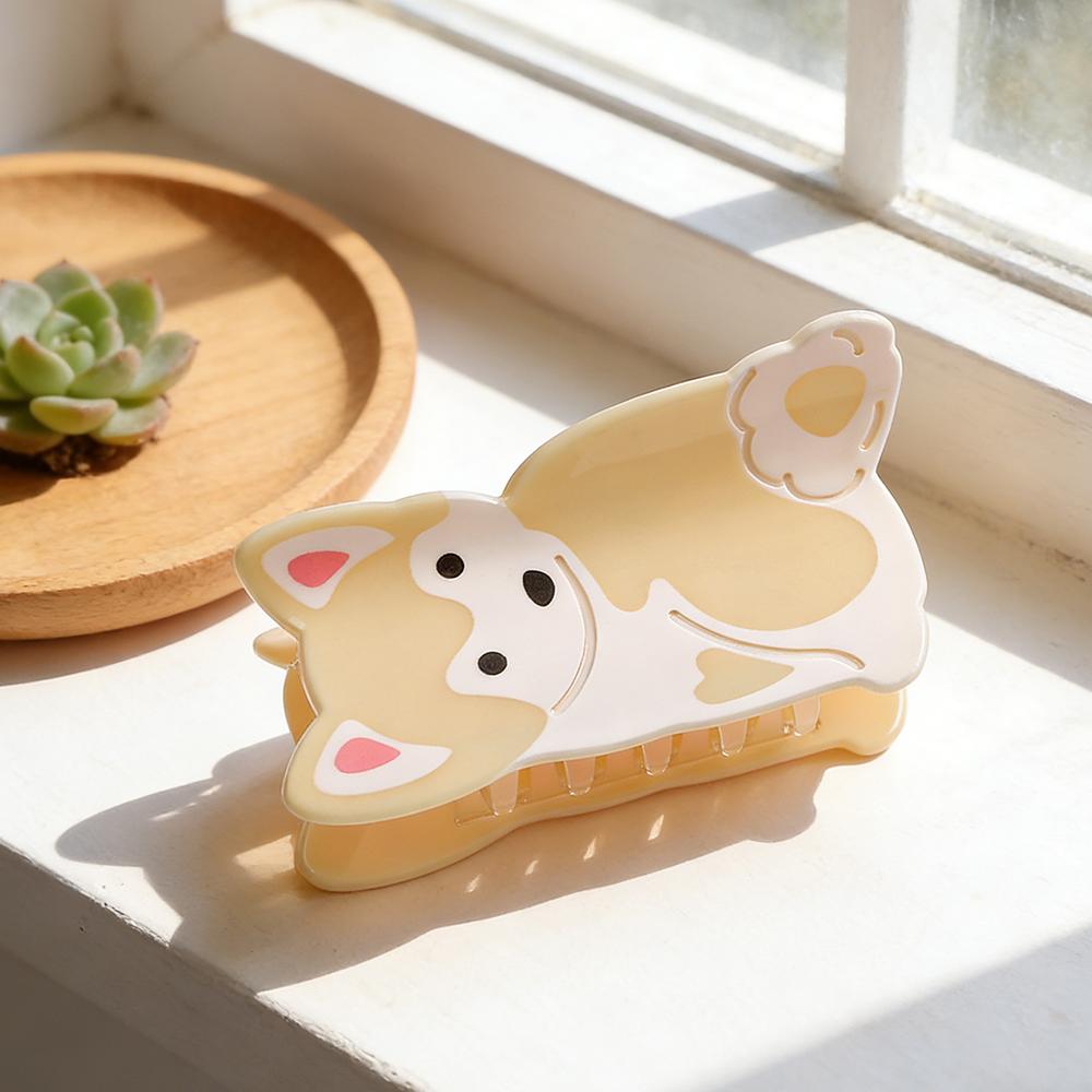 Cute puppy hair claw clip, acrylic material, hair claw, exquisite hairpin hair accessory for gifting