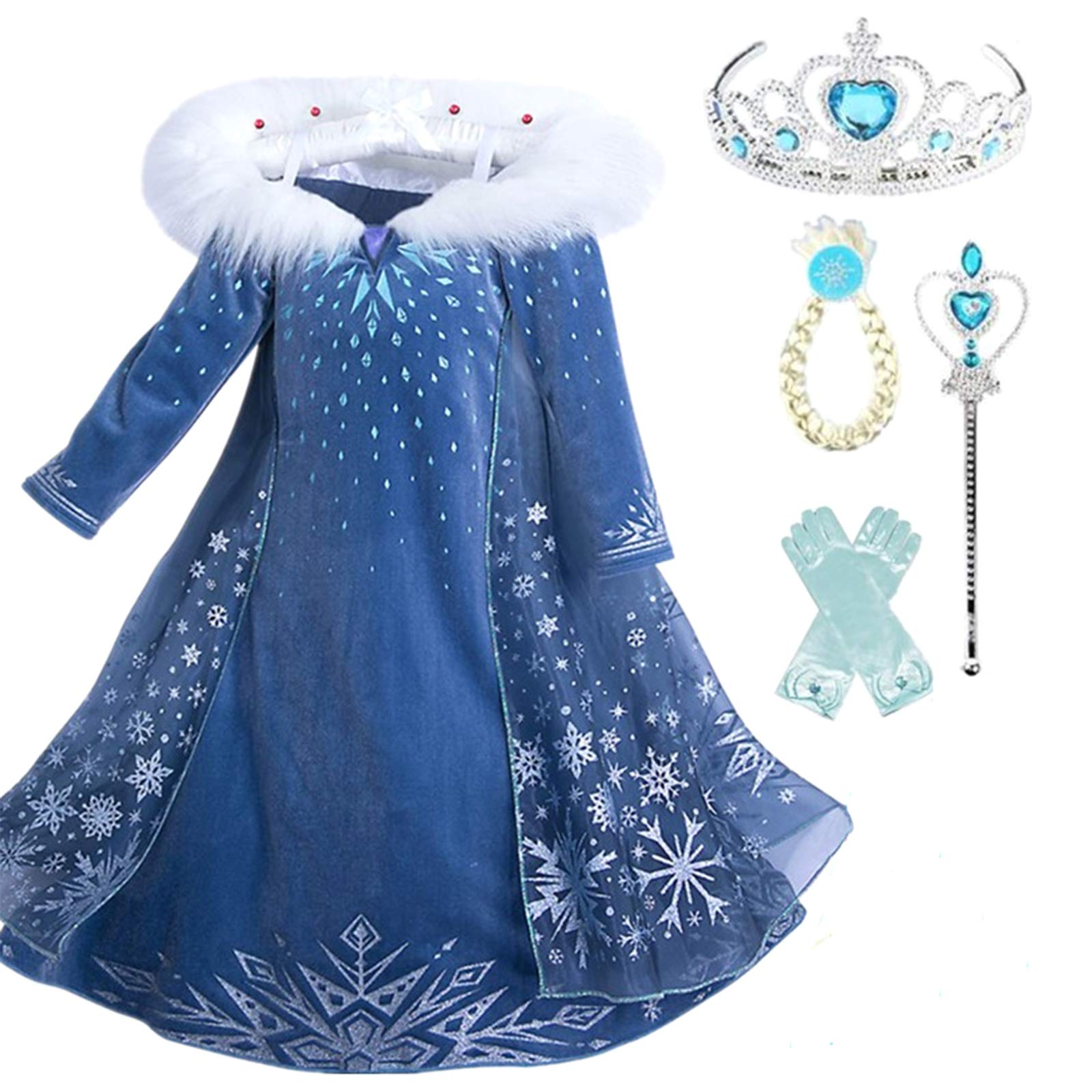 

Платье принцессы Эльзы Роскошное Холодное сердце Эльза Дисней Подарок Снежная королева [Formemory] Детский костюм, Платье, Комплект, Платье, Платье в принцессном стиле для девочек, Детский