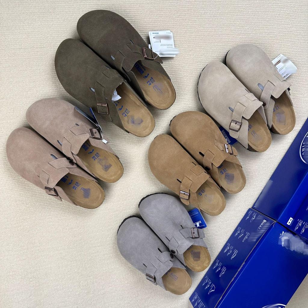 Men’s BK Genuine Leather Retro Toe Semi-Slippers - New, Versatile, and Comfortable Birkenstock Shoes