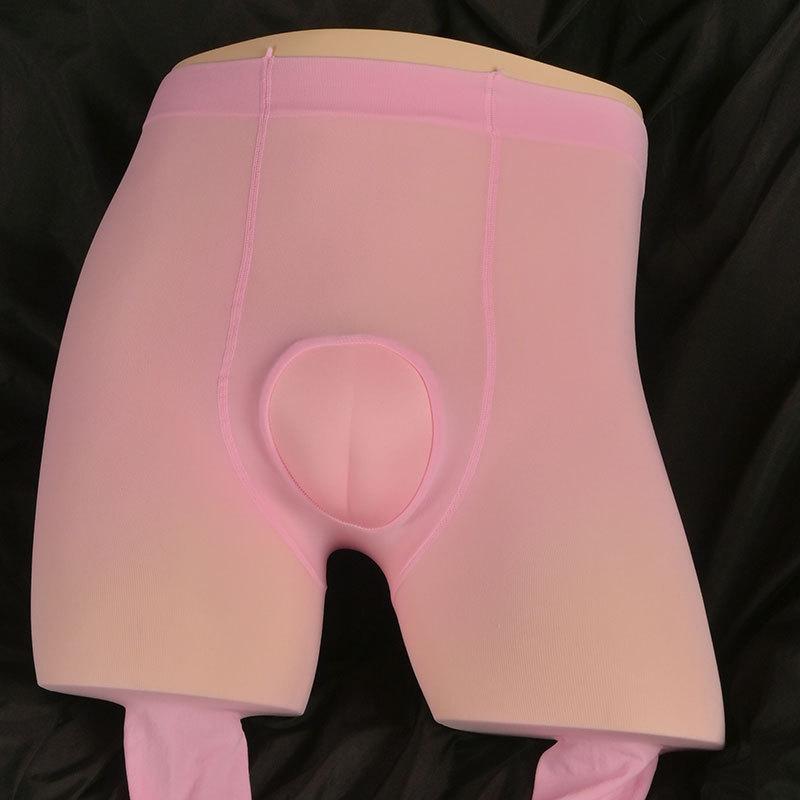 Men Crossdresser Pantyhose Sissy Lingerie Hiding Gaff Leggings Socks Transgender Tights Stocking Pseudo-Girl Invisible Pantyhose