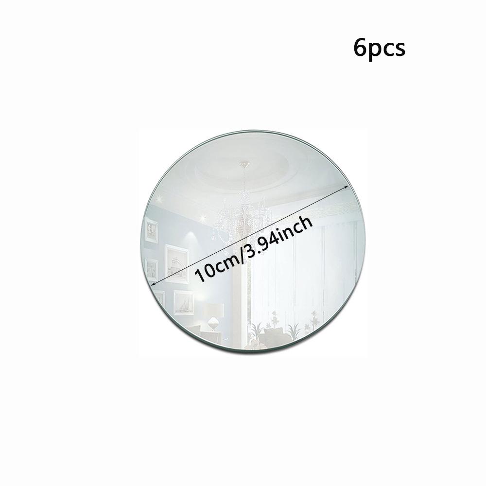 Runtow 6pcs 10/20/30cm Acrylic Round Mirrors For Wedding Centerpieces Table Decor ,Baby Shower Birthday Party Table Decor