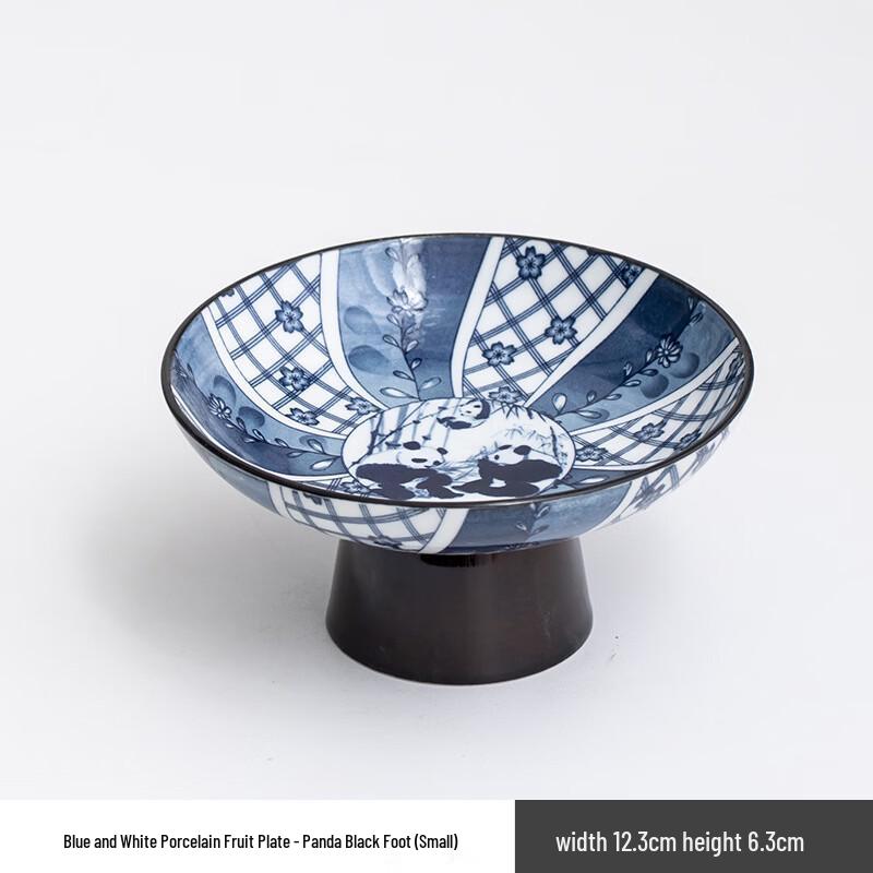 Retro Blue and White Ceramic Fruit & Snack Plate